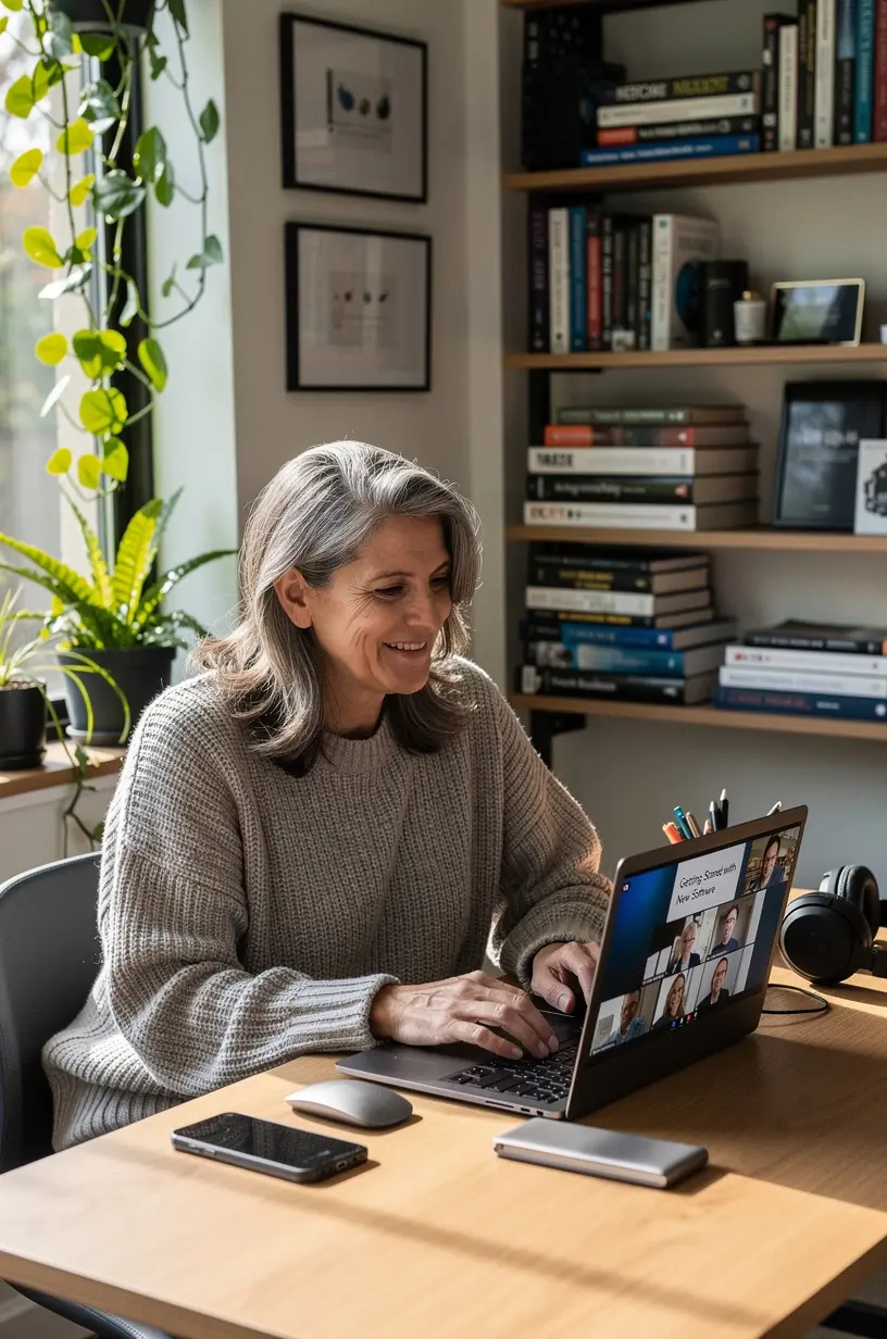 Cartoon graphic showing a simplified software workflow for non-technical users.